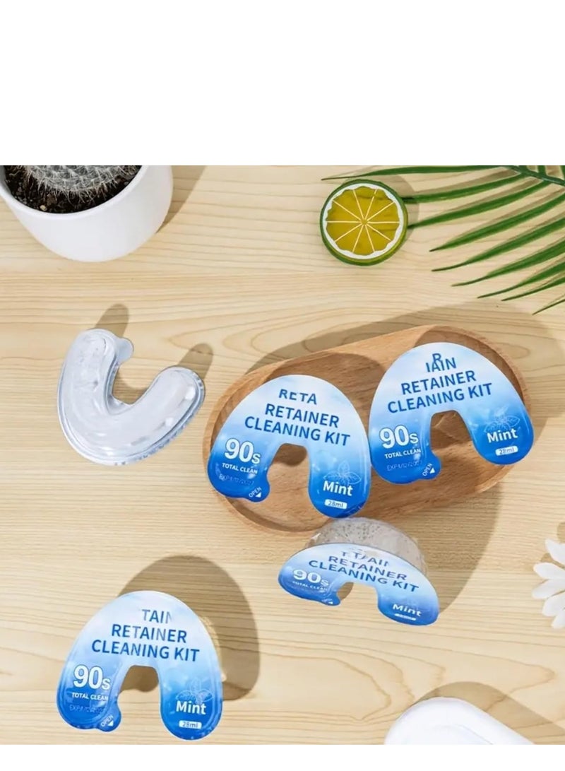 Siruini Retainer Cleaning Kit 10-Count | Denture Cleanser Tablets | Effervescent Cleaner for Dentures, Retainers, Mouthguards  Night Guards | Fast Stain Removal | Odor Eliminator | Travel-Friendly Dental Appliance Cleaner - Image 4