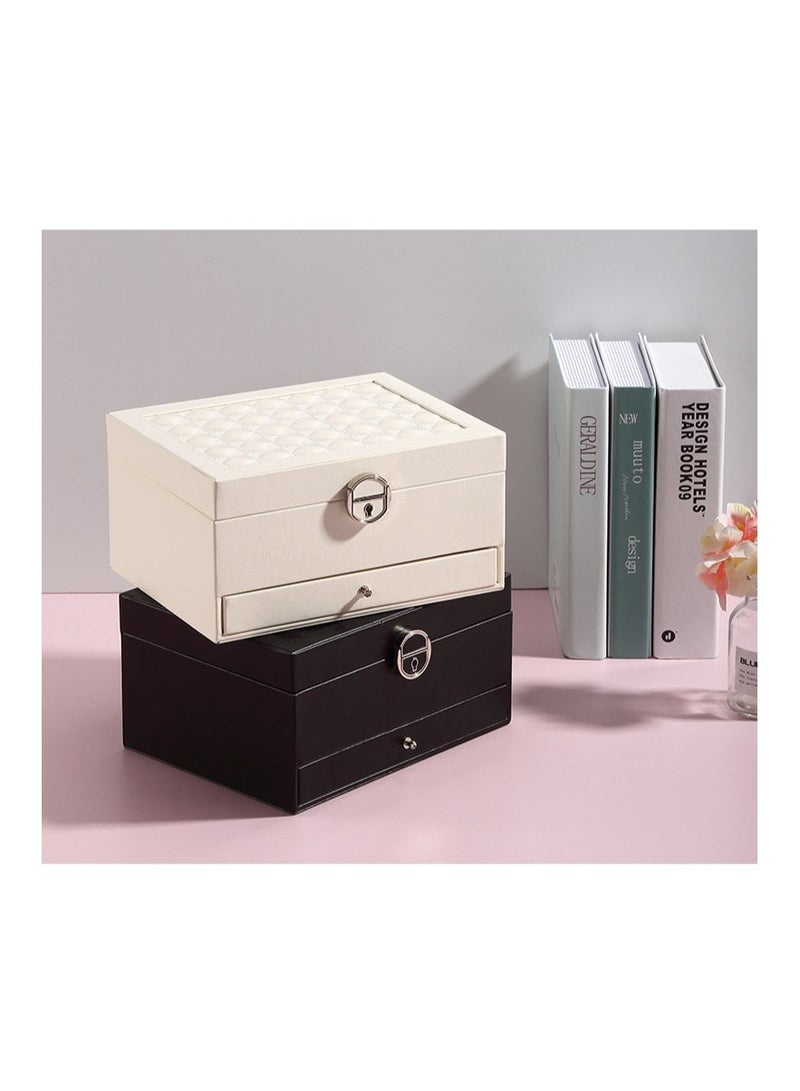 ARNOTEC PU Leather Jewelry Box Organizer – Travel Jewelry Storage Case for Rings, Earrings, Necklaces, Bracelets & Watches – Portable Display Container Gift for Women & Girls  - Image 4