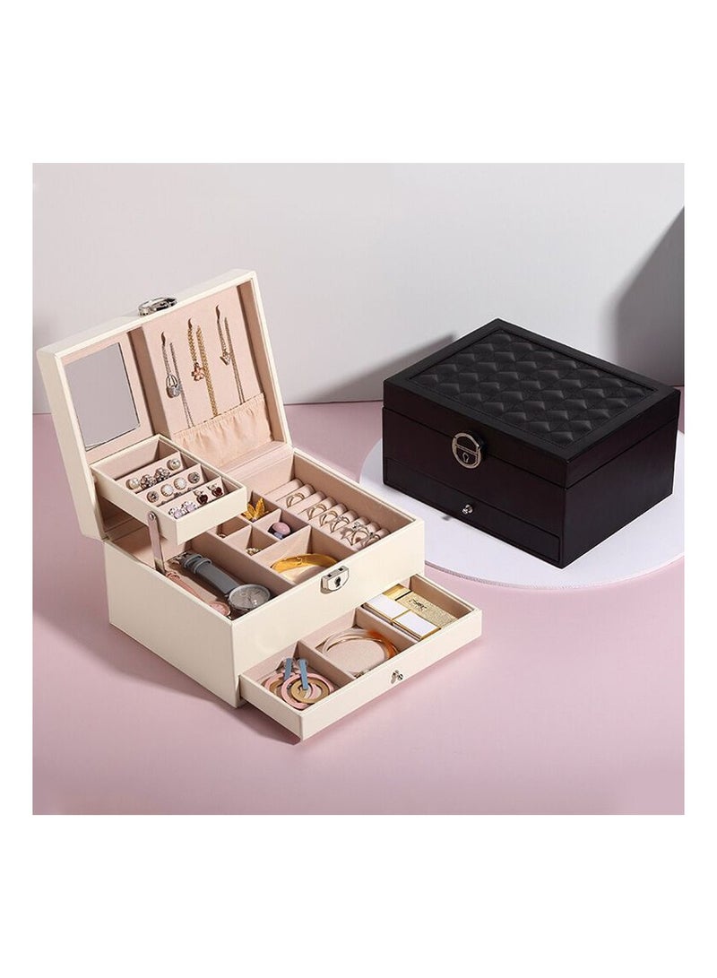 ARNOTEC PU Leather Jewelry Box Organizer – Travel Jewelry Storage Case for Rings, Earrings, Necklaces, Bracelets & Watches – Portable Display Container Gift for Women & Girls  - Image 5