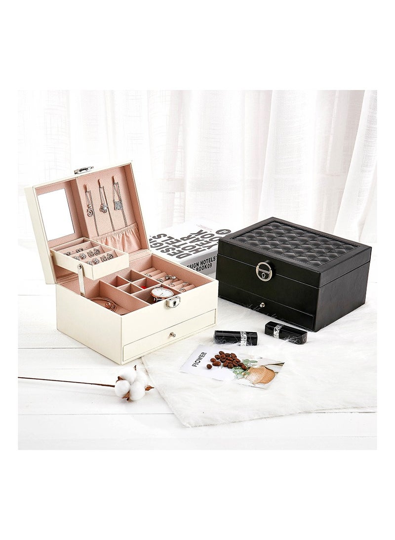 ARNOTEC PU Leather Jewelry Box Organizer – Travel Jewelry Storage Case for Rings, Earrings, Necklaces, Bracelets & Watches – Portable Display Container Gift for Women & Girls  - Image 3