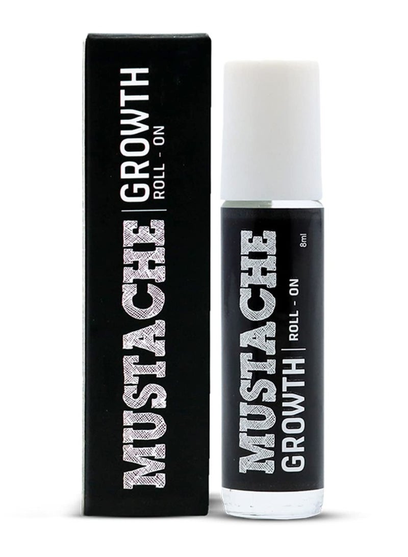 BEARDO Mustache Growth Roll On 8 ml - Stimulates Hair follicles - enriched of Almond & Coconut Oil - Image 1