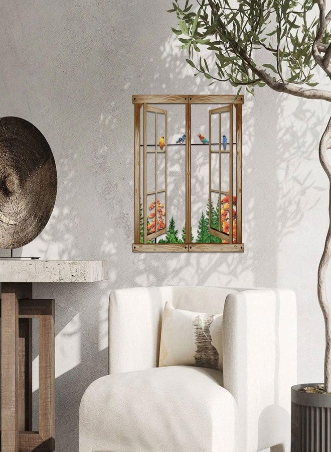 Resama Metal Wall Art Birds In the Window Landscape Wall Hanger,Mountain and Forest Nature Metal Wall Decor,Unique Large Wall Decor, İnterior Design Housewarming Gift (Colorful, Large) - Image 5