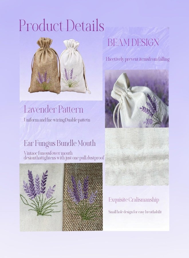 Natural Cotton Linen Scented Sachets (14 Pack) - Reusable Drawstring Pouches for Aromatherapy, Drawer Freshener, Closet Organizer & Stress Relief - Image 3