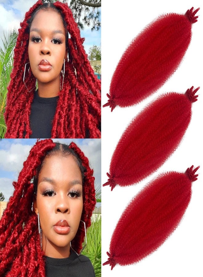 Chicmoi Marley Twist Braiding Hair Red Cuban Twist Hair Springy Afro Twist Hair 16 Inch Red Kinky Curly Braiding Hair 3 Packs Pre-Fluffed Spring Twist Hair Red Wrapping for Locs (16in 3P Red)… - Image 1