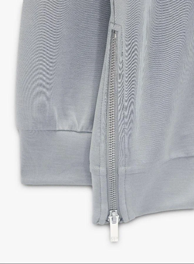 PARFOIS Grey Sweatshirt with high neck and soft touch for Women | Best Price UAE