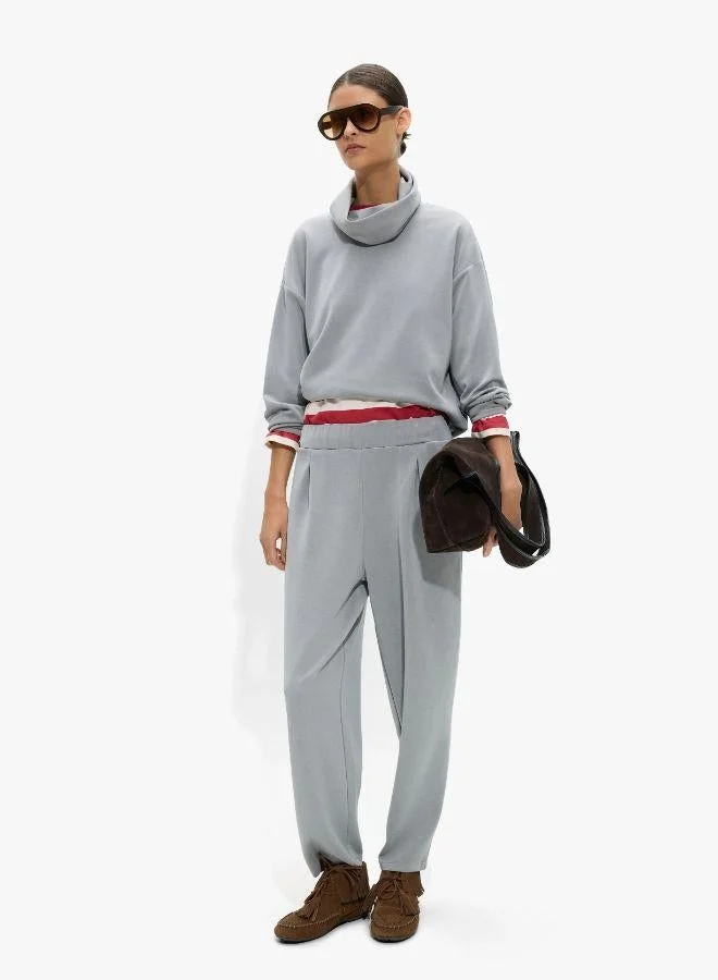 PARFOIS Grey Sweatshirt with high neck and soft touch for Women | Best Price UAE