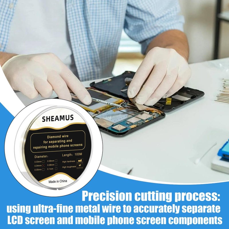 Ultra Thin Screen Cutting Wire 100 Meters For Phone Tablet Laptop LCD Repair - Image 4