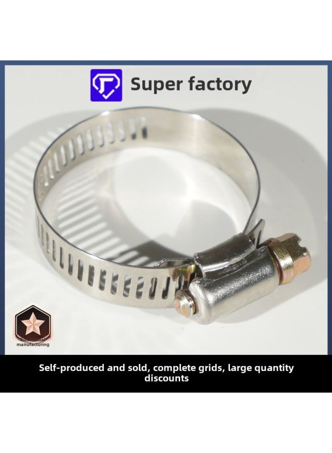 304 Large American Hose Clamp Width 12.7mm Thick 0.6mm201 Hose Clamp Holding Hoop Pipe Clamp-Specifications And Models:304 All Steel 21-38mm  - Image 3