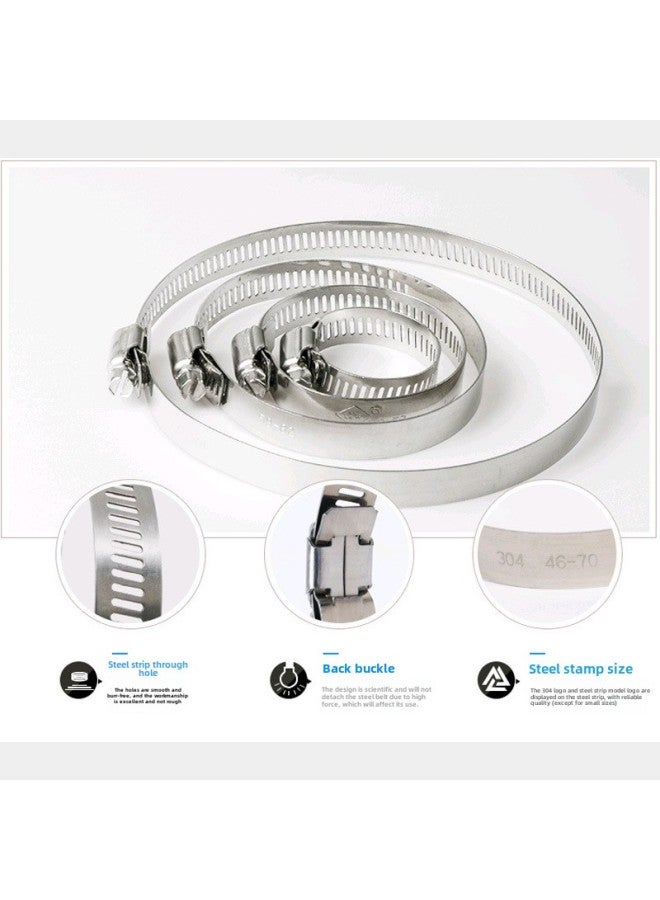 304 Large American Hose Clamp Width 12.7mm Thick 0.6mm201 Hose Clamp Holding Hoop Pipe Clamp-Specifications And Models:304 All Steel 21-38mm  - Image 5
