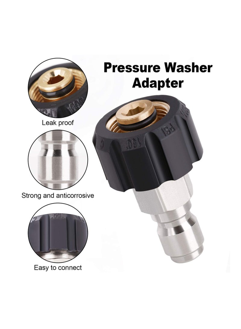Pressure Washer Adapter Set, Water Gun Wire Tube, Quick Disconnect Kit, M22 Swivel to 3/8'' Connect Fittings, 3/4" to Release for Power Washer Gun/Hose, 5000PSI Car Wash (8PCS) - Image 3