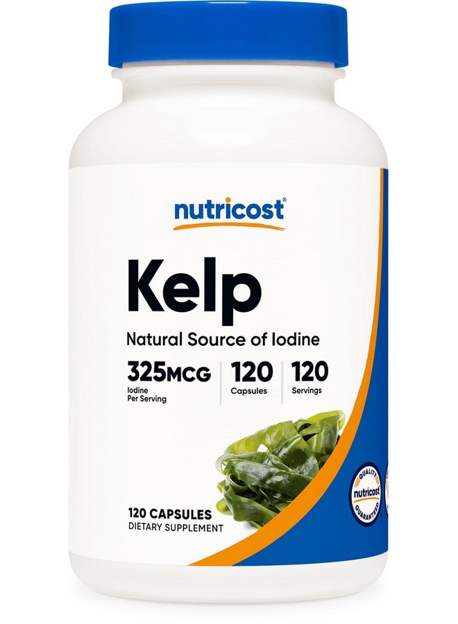 Nutricost Kelp Capsules, 325mcg of Iodine, 120 Capsules, Vegetarian, Non-GMO & Gluten Free - Image 1