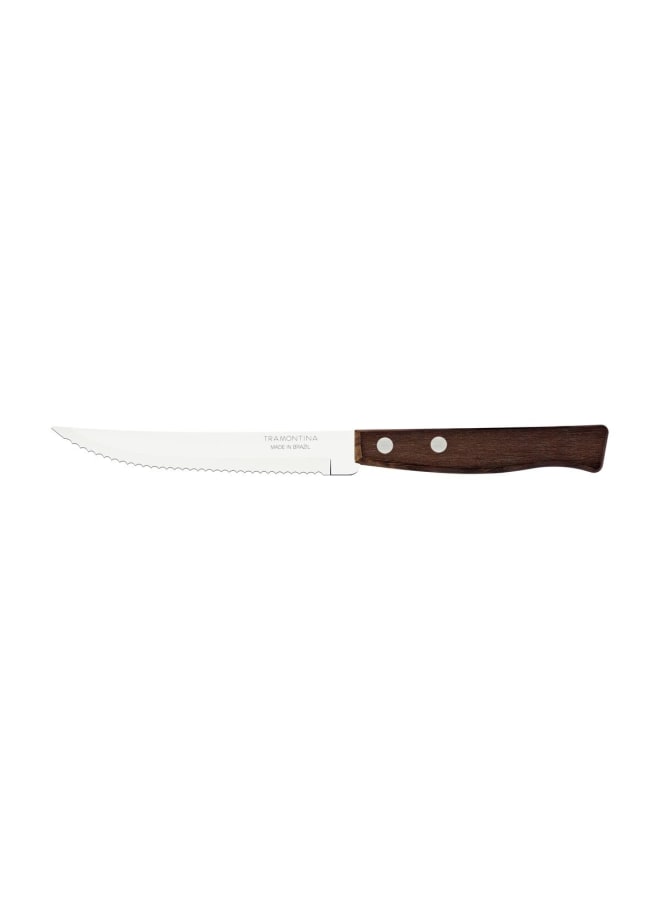 TRAMONTINA TRAMONTINA 5-Inch Steak Knife – Tradicional Series – Stainless Steel Blade with Polywood Handle – Sharp and Durable for Steaks, BBQ, and Kitchen Use – Comfortable Grip – 1 Piece 