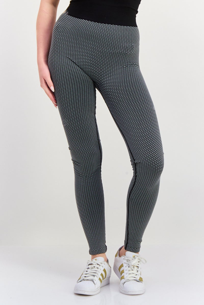 Tahari Sports Women Sportswear Fit Textured Training Leggings, Multicolor - Image 1