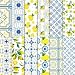 BHNACIER 24 Sheets Tiles Lemon Pattern Paper Mediterranean Tiles Lemons Scrapbook Paper 12 x 12 DoubleSided Lemons Positano Tile Blue and Yellow Craft Papers Pad Summer Fruit Patterned Decorative Papers - Image 2