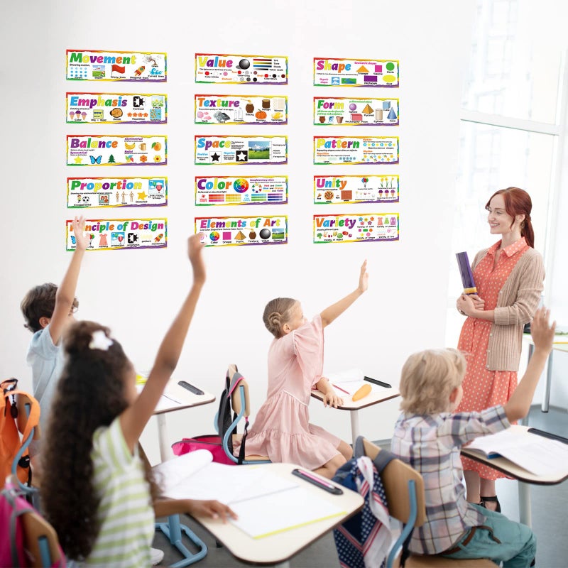gisgfim Art Posters Elements of Art Principles of Design Poster Arts Bulletin Board Set for Classroom Arts Education Posters Decor for Middle School High School Classroom Decorations - Image 4