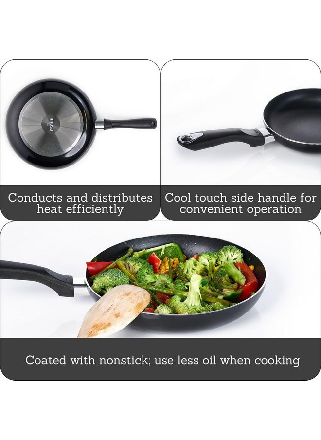Imusa IMUSA 8in Bistro Aluminum Nonstick Fry Pan with Cool Touch Handle, Black  - Image 2