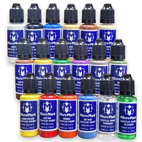 Micro-Mark Basic Color Model Paint Set - Versatile Paint Set for Models, Miniatures, and Crafts - Image 1