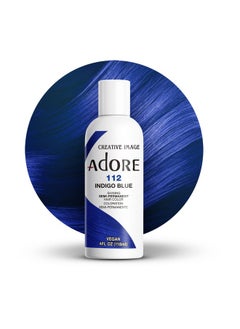 Adore Semi Permanent Hair Color Vegan And Crueltyfree Hair Dye 4 Fl Oz 112 Indigo Blue (Pack Of 1)  - Image 1