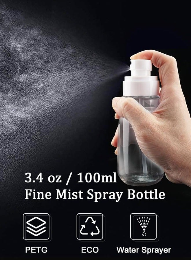 6 Pack Fine Mist Spray Bottles TSA Approved 3.4 oz/100 ml Small Spray Bottles Refillable Cosmetic Leakproof Travel Size Spray Bottles for Hair Perfume Skin Care Water Facial Sprayer (Green+Pink+White)  - Image 4