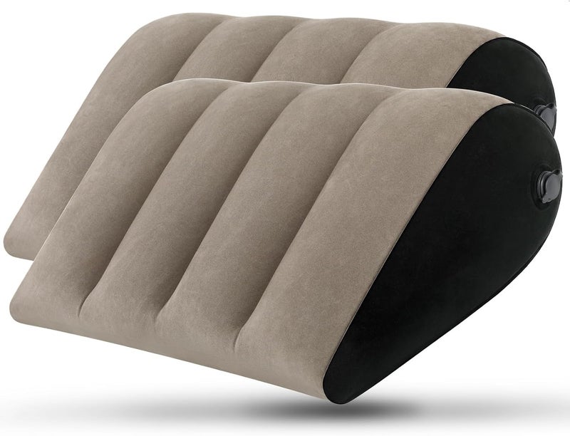 JCDOBEST JDOBEST 2 Pack Portable Inflatable Wedge Pillow,Body Positioner for Sleep Support, Adjustable Travel Cushion - Lightweight Bed/Leg/Partner Support Pillow, Fast Inflation,for Home, Travel,Outdoor - Image 1
