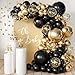 MEBAY 155Pcs Black and Gold Balloon Garland Arch Kit with Gold Confetti Balloons for Graduation New Year Birthday Wedding Party Decorations - Image 2