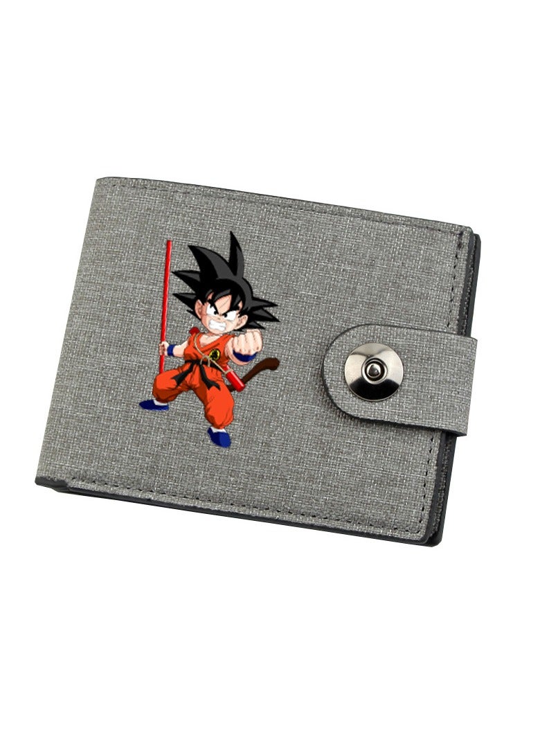 KUYING Anime Dragon Ball Short Wallet Snap Wallet 