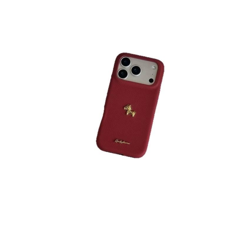 غطاء واقي لـ iPhone 14 / 14 Plus / 14 Pro / 14 Pro Max باللون أحمر مضاد للانزلاق مع حماية من السقوط ونقشة حصان صغير مع مقاوم للصدمات مع قبضة مضادة للانزلاق للرحلات اليومية - Image 5