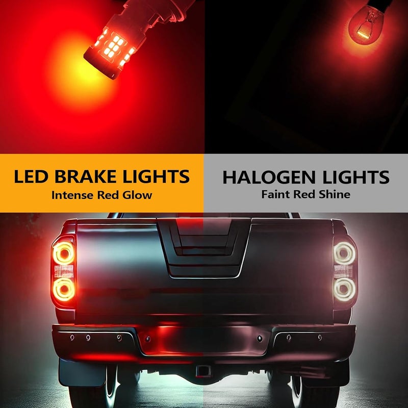 لمبات LED للفرامل/الإضاءة الخلفية طراز 3157 متوافقة مع نيسان فرونتير 2000-2020، ضوء أحمر، تركيب مباشر، عبوة من 2 - Image 2
