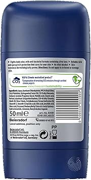 NIVEA MEN Stick Body Silver Protect Antiperspirant Deodorant for Reliable and Antibacterial Protection 48h and Smooth Application Silver Ions Containing Formula 50 ml Pack of 2 - Image 2
