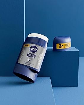NIVEA MEN Stick Body Silver Protect Antiperspirant Deodorant for Reliable and Antibacterial Protection 48h and Smooth Application Silver Ions Containing Formula 50 ml Pack of 2 - Image 5