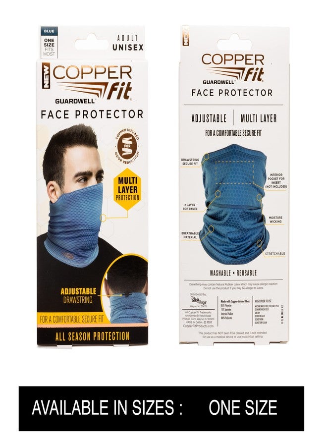 Copper Fit Unisex Adult Guardwell Face Cover and Neck Gaiter, Blue - Image 5