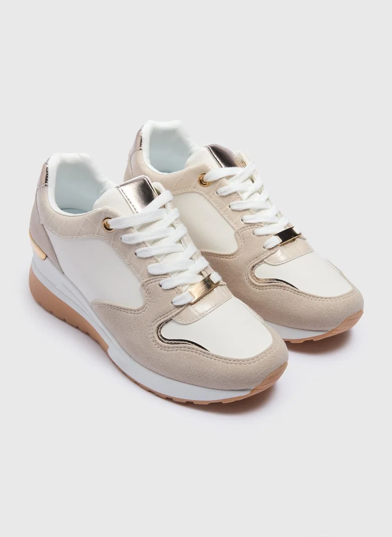 Matalan White Wedge Trainer