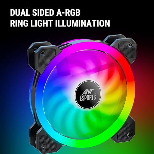 Ant Esports Superflow 120 ARGB V2, RGB Sync, Hydro Bearing, PWM Control, 1200 RPM Case Fan/Cooler - Image 3
