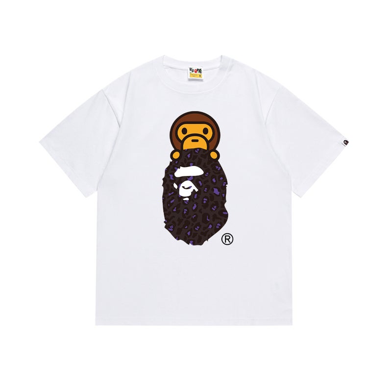 بايب تي شيرت BAPE صيفي 2026 بتصميم رأس القرد ونمط التمويه - للرجال والنساء - Image 1