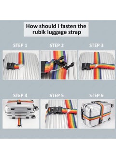 Rubik Cross Luggage Strap with Password, 150 Inch Adjustable Heavy Duty Travel Packing Belt for Bag Baggage Suitcase Safety (1 Pack) Black  - Image 4