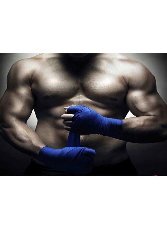 Thoraya 1 Pair of Elastic Boxing Hand Wraps Cotton Bandage for Kickboxing Muay Thai(Blue)  - Image 2