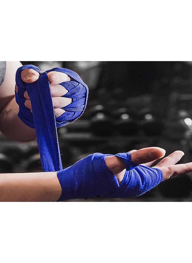 Thoraya 1 Pair of Elastic Boxing Hand Wraps Cotton Bandage for Kickboxing Muay Thai(Blue)  - Image 3