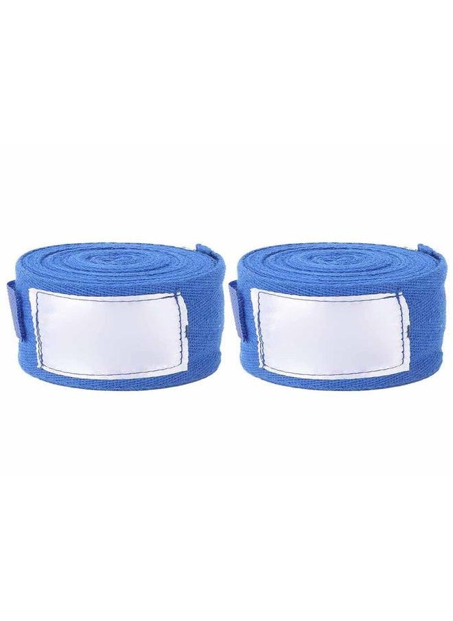 Thoraya 1 Pair of Elastic Boxing Hand Wraps Cotton Bandage for Kickboxing Muay Thai(Blue)  - Image 1