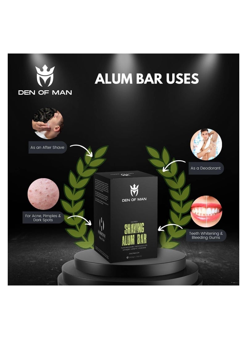 DEN OF MAN - Alum Stone Shaving Bar  fitkari for Razor Burns Minor Cuts Skin Antiseptic Achieve a Smooth and Refreshing Shave Every Time Pack of 4 - Image 1