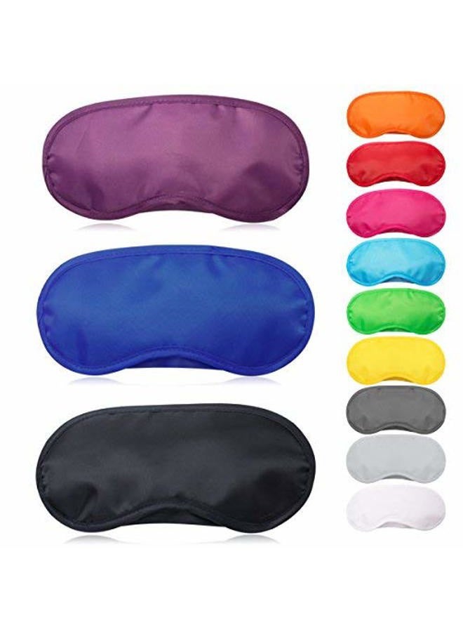 Exacoo 12 Pcs Multicolor Sleep Eye Mask Soft Eye Mask Cover Lightweight Blindfold with Elastic Strap Headband Eyeshades for Travel Nap Eye Cover for Kids Women Men, 12 Colors - Image 1