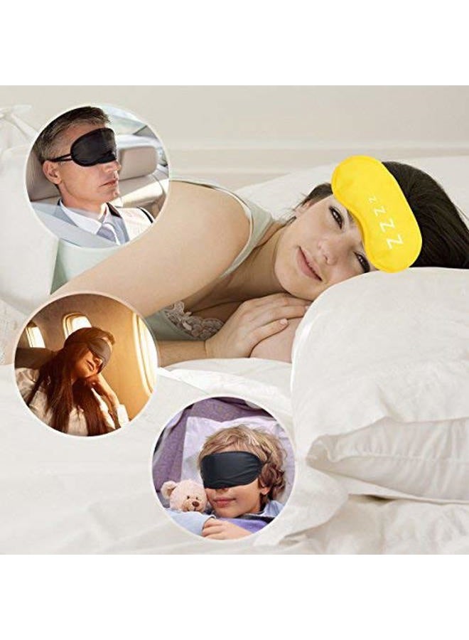 Exacoo 12 Pcs Multicolor Sleep Eye Mask Soft Eye Mask Cover Lightweight Blindfold with Elastic Strap Headband Eyeshades for Travel Nap Eye Cover for Kids Women Men, 12 Colors - Image 4