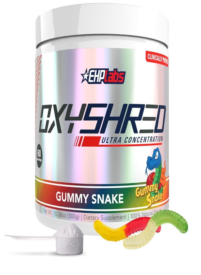 EHP Labs OxyShred Pre Workout Powder - Preworkout Powder with L Glutamine & Acetyl L Carnitine, Energy Boost Drink - Gummy Snake, 60 Servings - Image 1