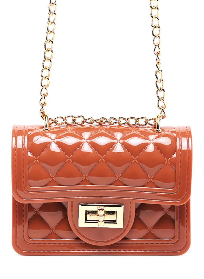 London Rag Dark Pink Quilted Sling Bag