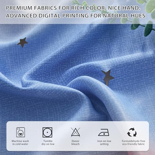 XiDi Dream Star Blackout Curtains for Kids Rooms Girl Princess Curtain for Daughter Bedroom Window (Pink Grey Blue, W34 X L63) - Image 3