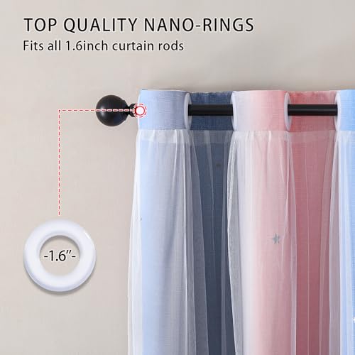 XiDi Dream Star Blackout Curtains for Kids Rooms Girl Princess Curtain for Daughter Bedroom Window (Pink Grey Blue, W34 X L63) - Image 4