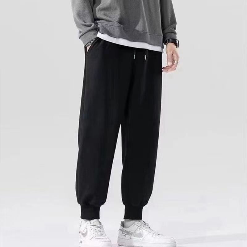 Mens Durable Work Casual Pants Large Size Pure black