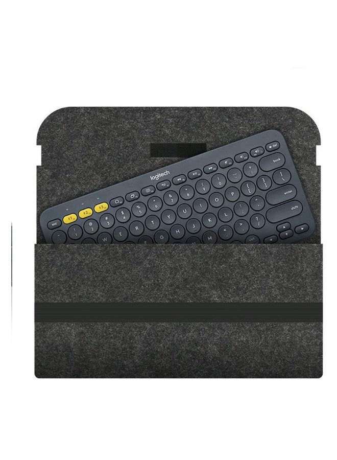 Keyboard Cover, KASTWAVE Keyboard Cover for Logitech K380 Bluetooth Multi-Device Wireless Keyboard Felt Travel Bag Protective Sleeve Pouch (Black)  - Image 1