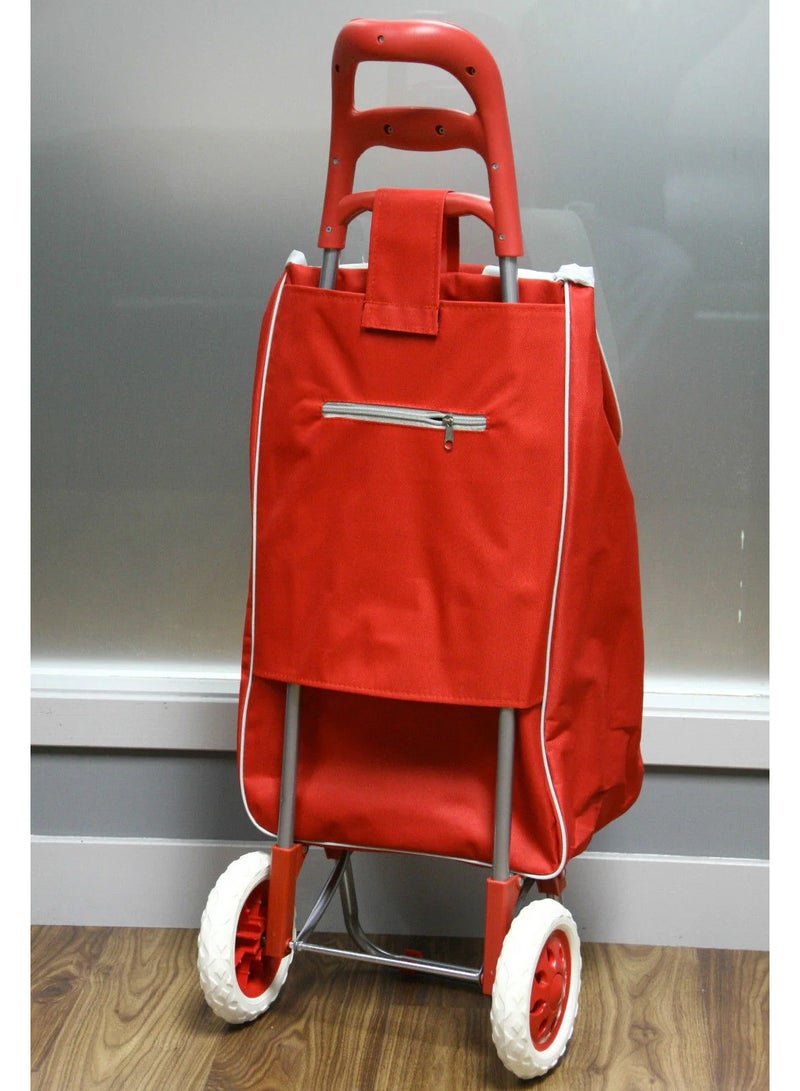 DubaiGallery Foldable Shopping Trolley Bag/Shopping Vegetable Trolley Carry Bag | Grocery Shopping Foldable Cart with Wheels and Detachable Bag Luggage Trolley - Image 2