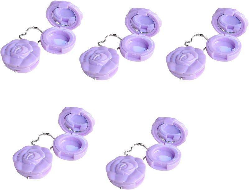 10 Pieces Rose Mirrored Lipstick Cases Practical Lip Balm Container Small Cosmetic Bottles for Creams and Serums Travel Friendly Makeup Accessory Kit, Purple - Image 1