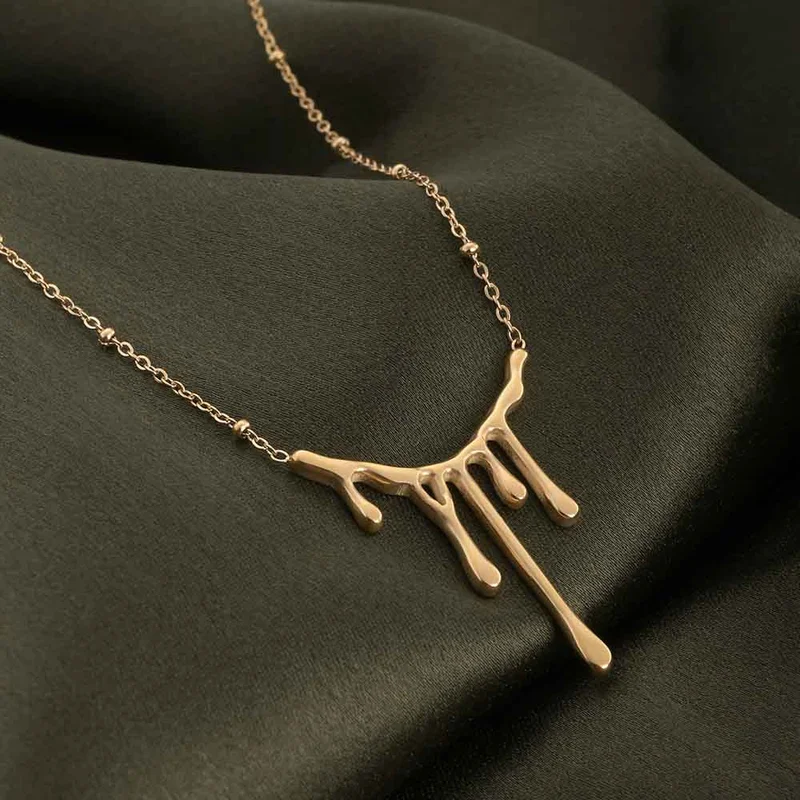 Palmonas PALMONAS 18k Gold Tone Plated Golden Spill Necklace
 for Women